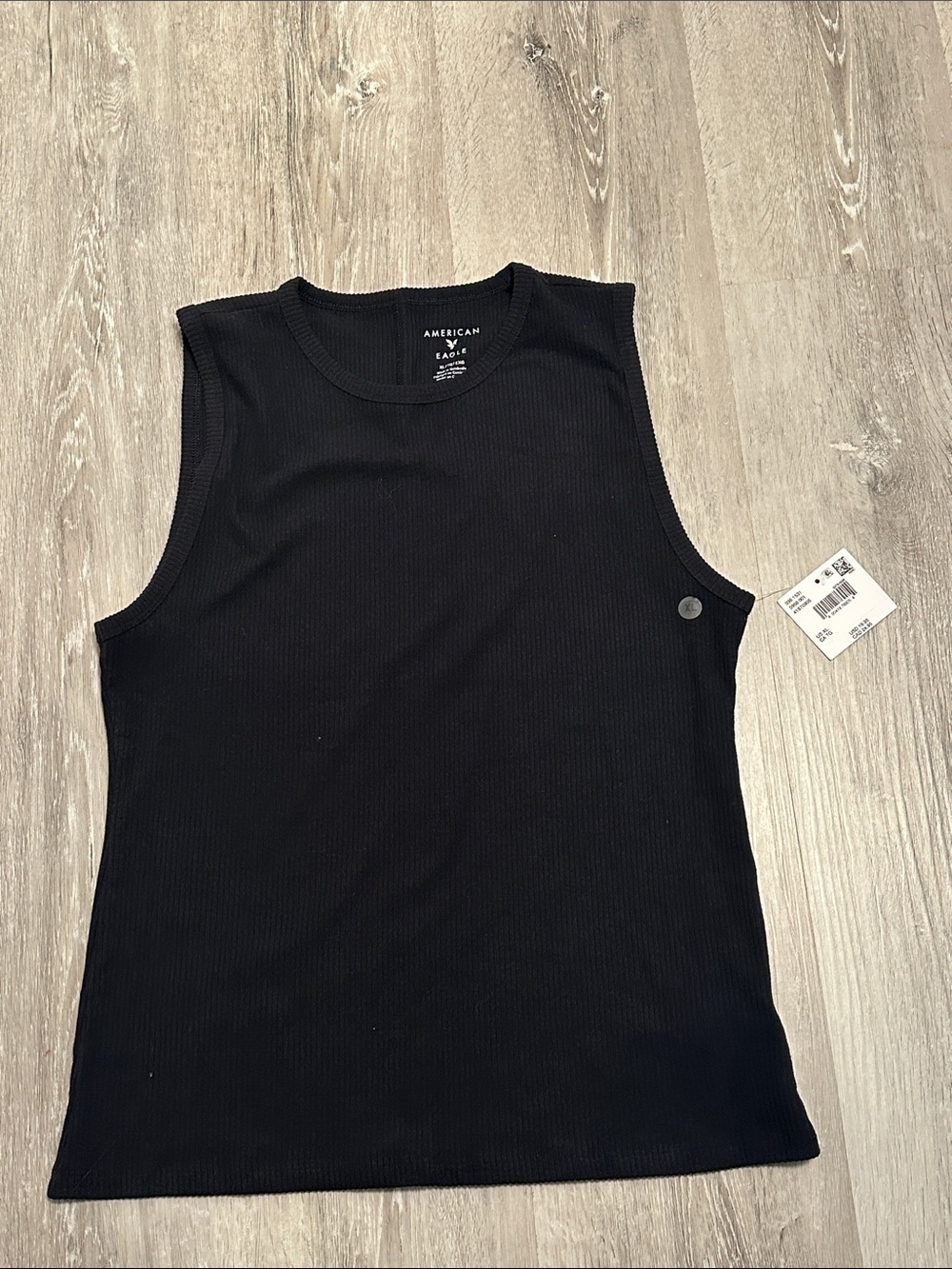 American Eagle Outfitters Black Ribbed Tank Top